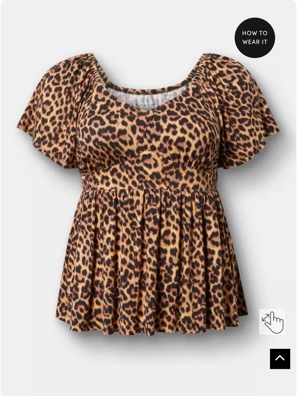 torrid Leopard Print Peplum Tunic - Brown/Black
